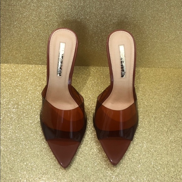 NWB Brown Transparent Heels - Picture 2 of 7